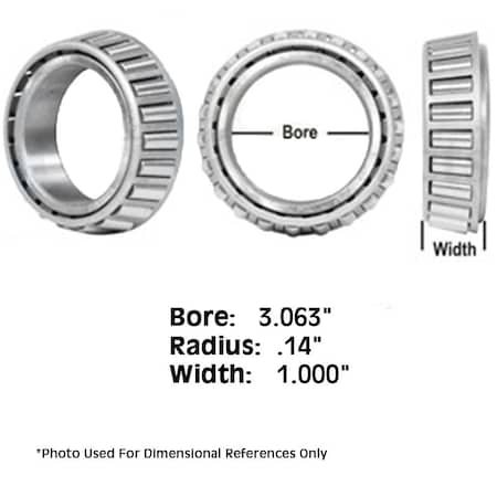 Aftermarket Tractor Tapered Roller Bearing Cone 1" Wide .14" Radius 3.063" Bore LM814849